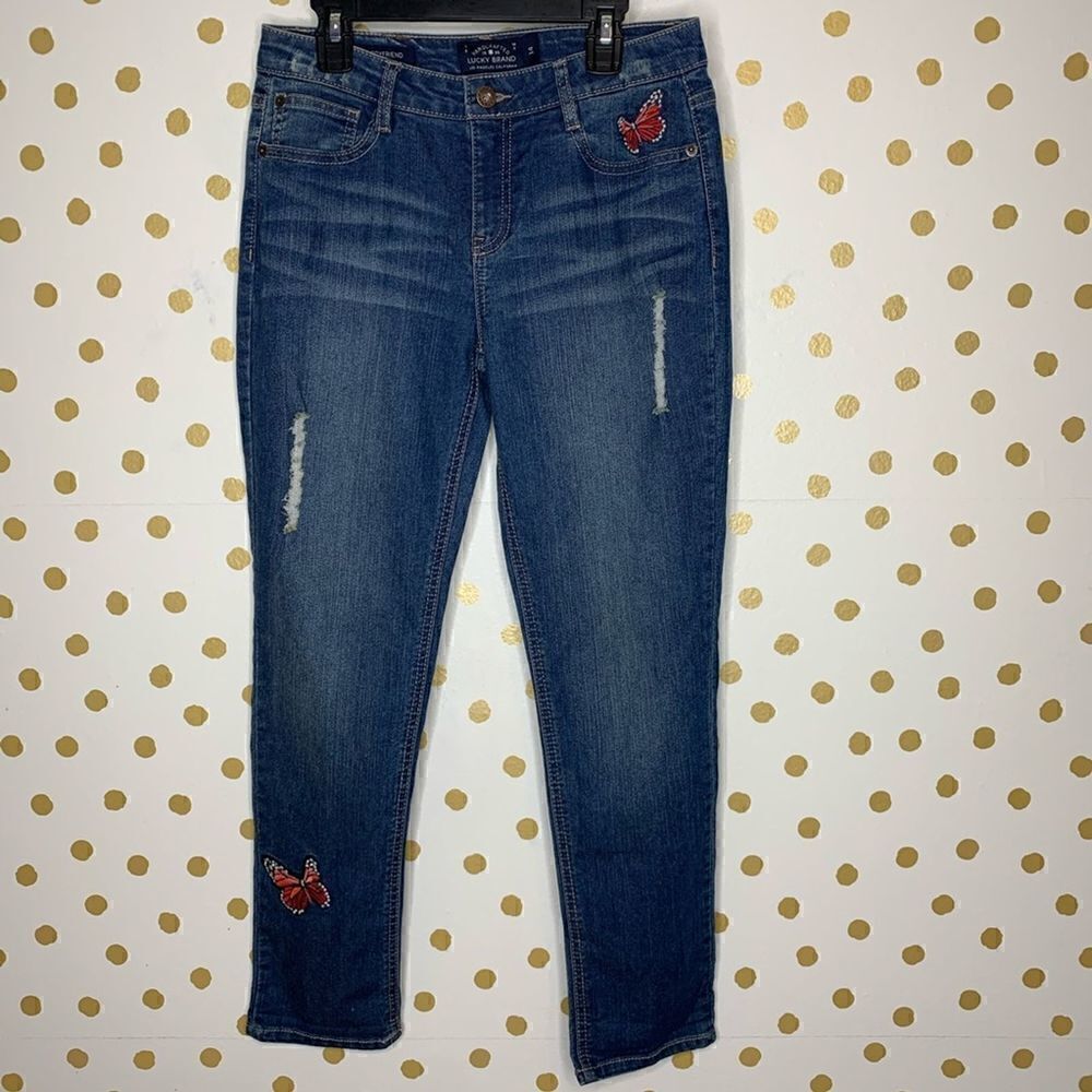 Lucky Brand Girls Embroidered Dylan Boyfriend Jean